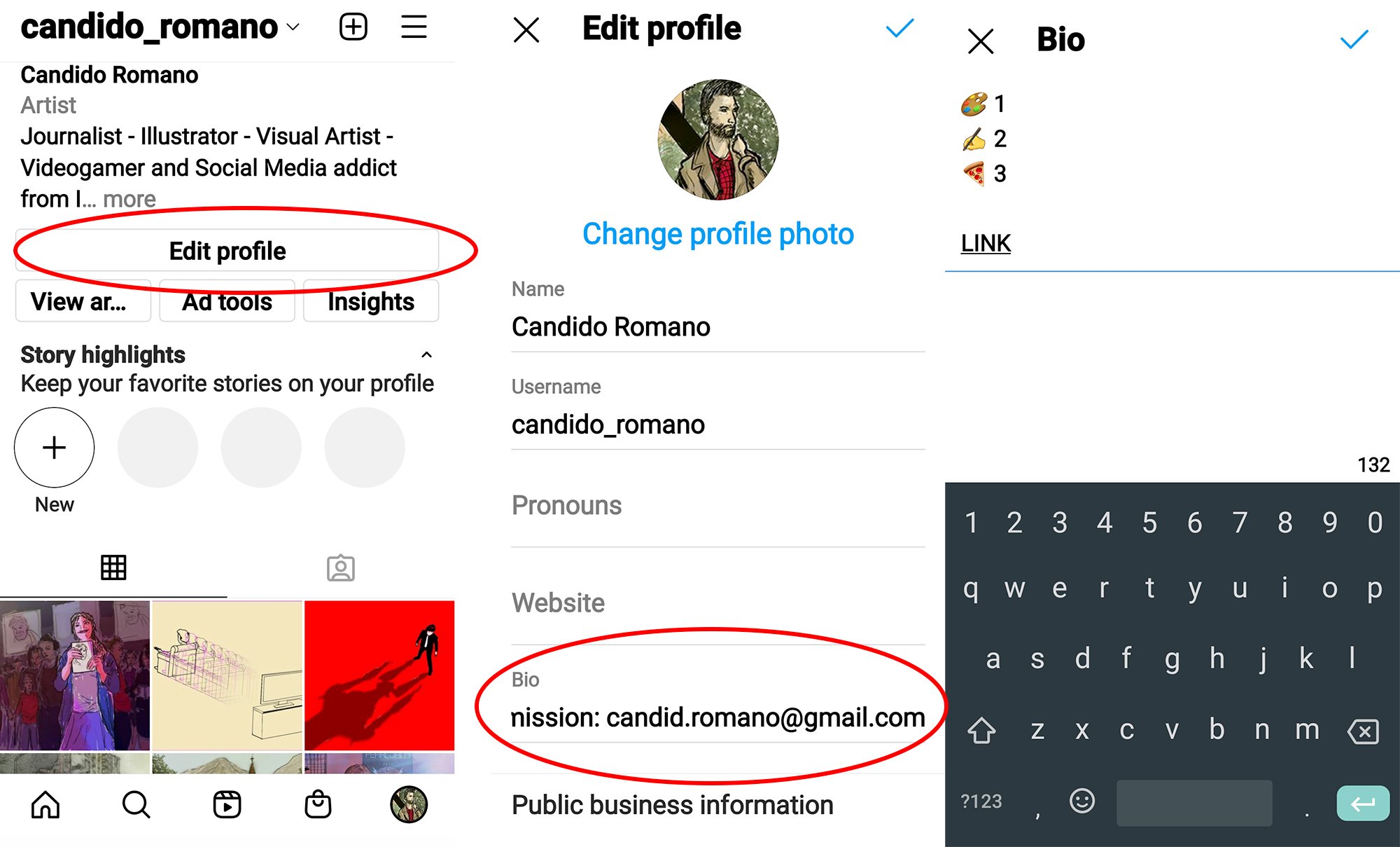 Instagram profile: how to edit