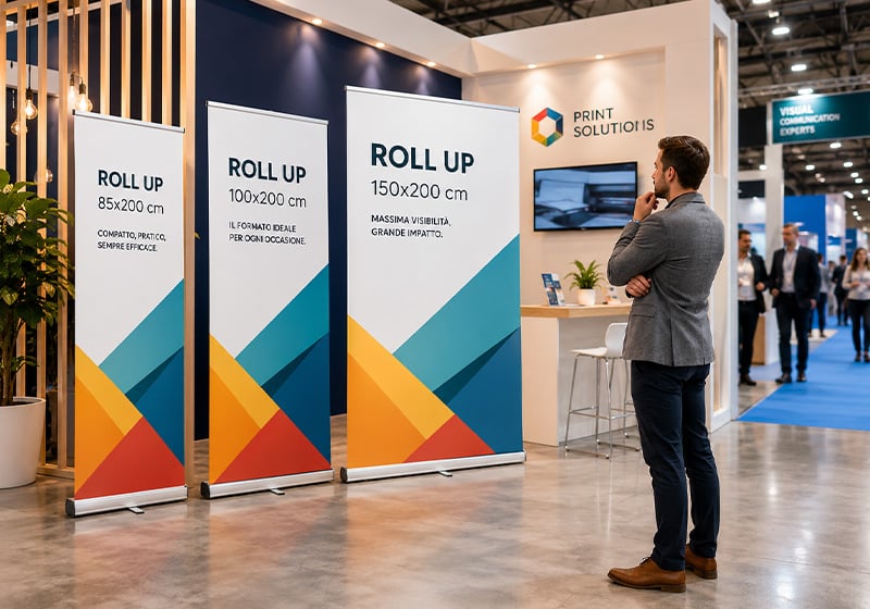 Medidas de Roll Up: tamaños estándar y cómo elegir el formato adecuado