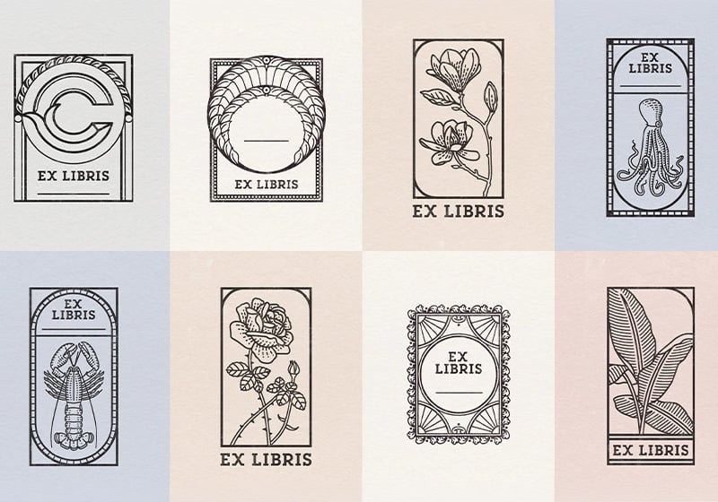 Los exlibris de Clara De Lorenzi: una refinada fusión de influencias retro y modernas
